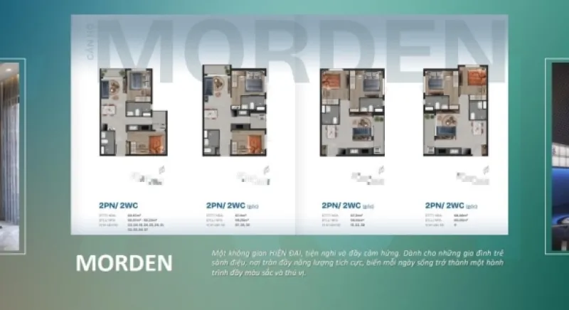 Chi tiết Layout căn hộ 2 và 3 Phòng ngủ