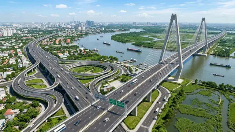 Nút giao cao tốc Bến Lức Long Thành và cầu Bình Khánh qua Nhà Bè