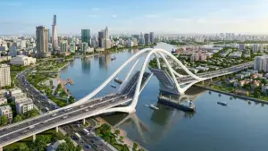 Phối cảnh thiết kế nhịp nâng Cầu Thủ Thiêm 4 nối Quận 7 sang Thủ Thiêm
