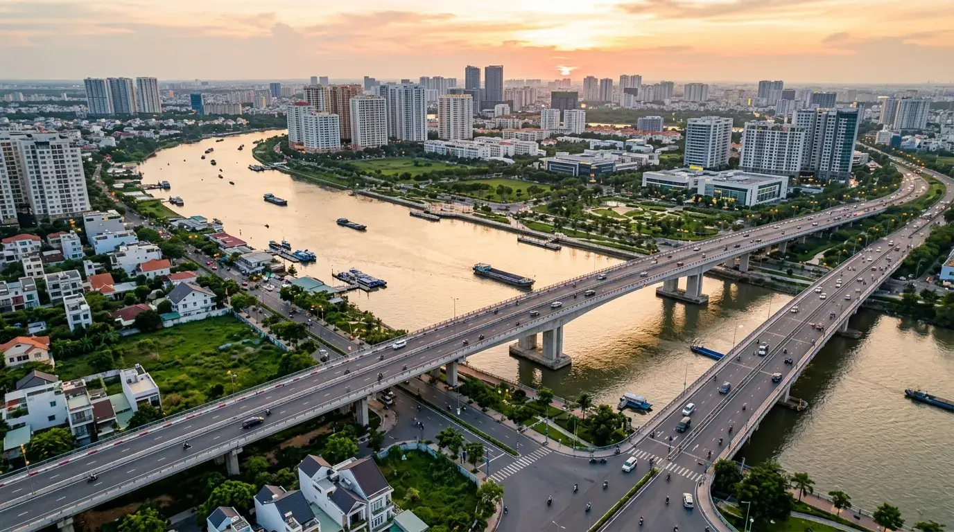 Cầu Rạch Đĩa & Cầu Phước Long Thông Xe: Thị Trường BĐS Phước Kiển Thiết Lập Mặt Bằng Giá Mới | Văn Lực Land Sơ đồ kết nối giao thông chiến lược của TT Genesis Đào Sư Tích Nhà Bè