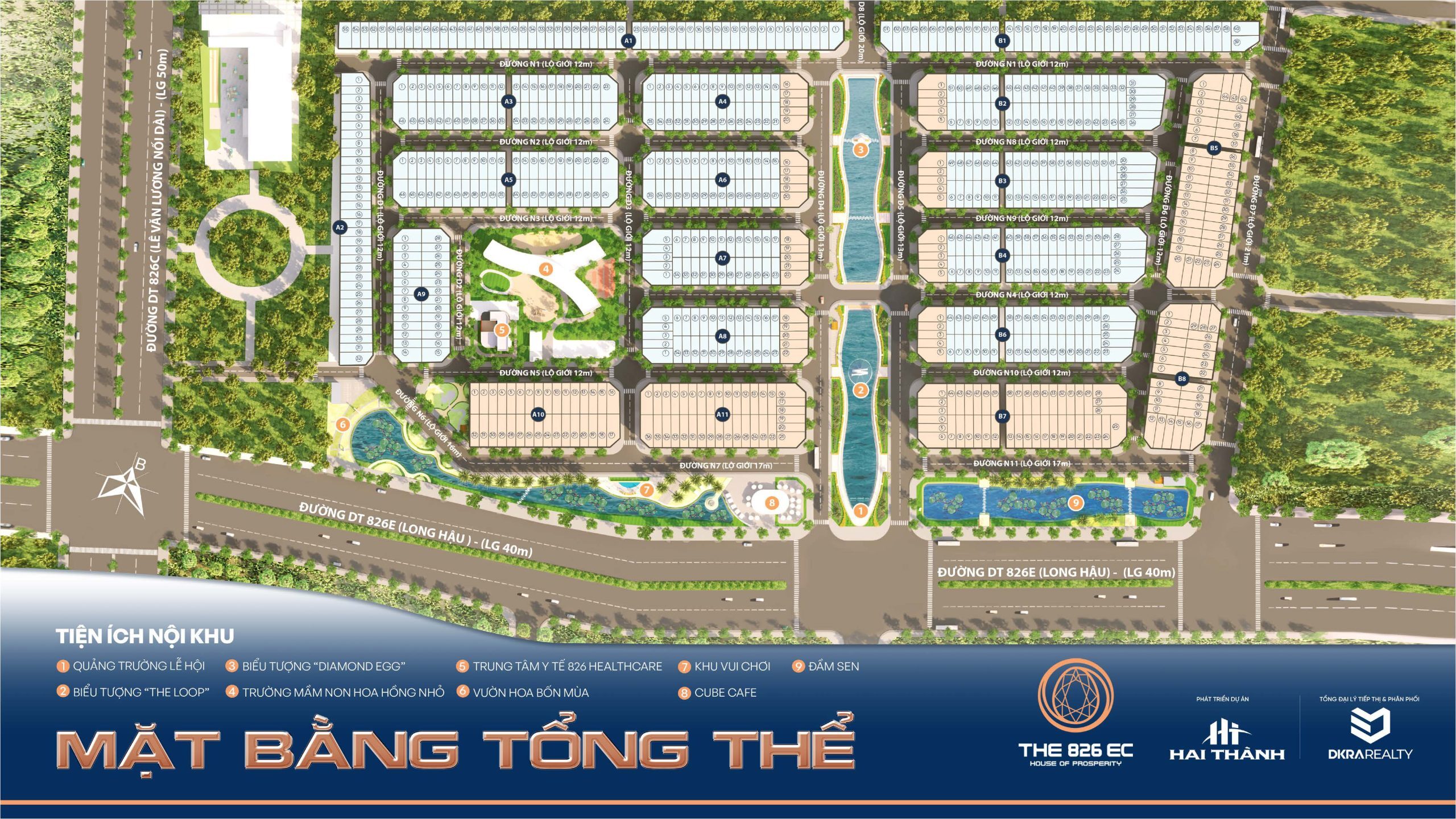 Dự Án The 826EC Long Hậu: Bảng Giá, Vị Trí & Pháp Lý Sổ Đỏ 2026 | Văn Lực Land Mặt bằng phân lô chi tiết dự án đất nền The 826EC Long Hậu