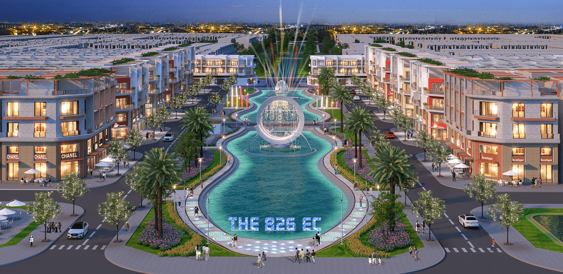 Dự Án The 826EC Long Hậu: Bảng Giá, Vị Trí & Pháp Lý Sổ Đỏ 2026 | Văn Lực Land Phối cảnh tổng thể dự án khu đô thị The 826EC Long Hậu Cần Giuộc